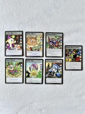 2003 Neopets TCG Experienced Neopets Bundle of 7 Trading Cards